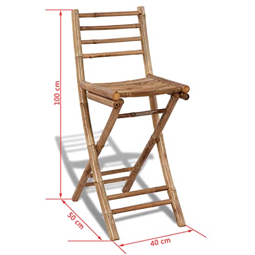vidaXL Bambus Bar Theke Tresen mit Barhocker - 7