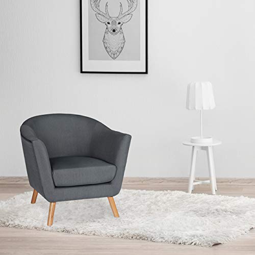 Relaxdays Cocktailsessel Retro, skandinavisches Design, Stoffbezug, Clubsessel - 2