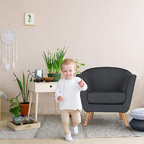 Relaxdays Cocktailsessel Retro, skandinavisches Design, Stoffbezug, Clubsessel - 3