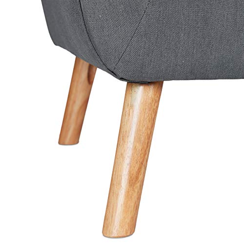 Relaxdays Cocktailsessel Retro, skandinavisches Design, Stoffbezug, Clubsessel - 7