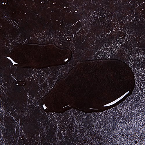 CCLIFE Chesterfield Sessel Loungesessel mit Hocker Clubsessel Cocktailsessel Ledersessel Braun/Weiss/Gold, Farbe:Braun + Hocker - 5