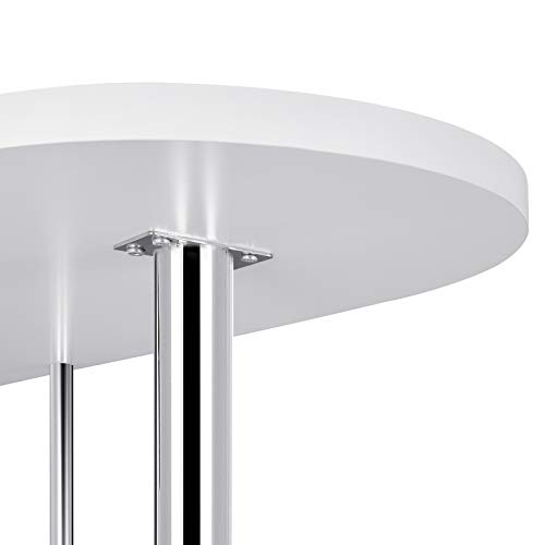 WOLTU Bartisch BT22ws Stehtisch Bistrotisch Bartheke Tresentisch, mit 3 Ablagefläche, mit Weinregale, Metall, MDF, Weiß, 113x40x105cm(BxTxH) - 7