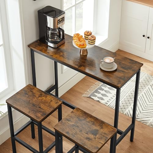 VASAGLE Bartisch mit Barhocker Set, Essgruppe, Stehtisch - 6