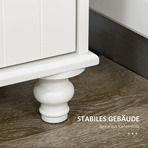 HOMCOM Weinschrank, Weinregal Aufbewahrungsschrank für 9 Flaschen Küchenschrank für Weinkeller Sideboard mit Kippsicherem Design Weiß 50 x 30 x 90 cm - 5