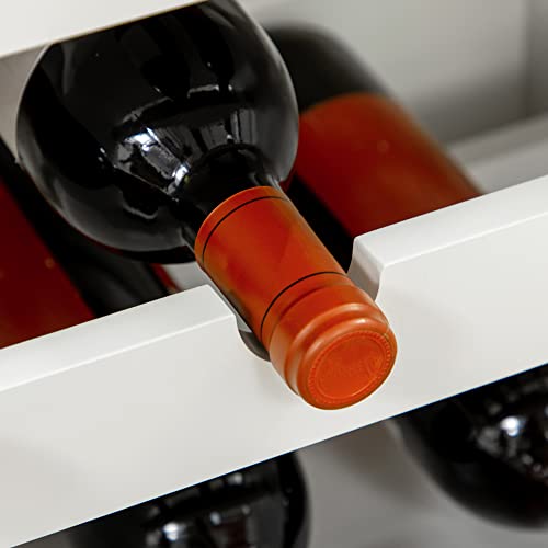 HOMCOM Weinschrank, Weinregal Aufbewahrungsschrank für 9 Flaschen Küchenschrank für Weinkeller Sideboard mit Kippsicherem Design Weiß 50 x 30 x 90 cm - 9