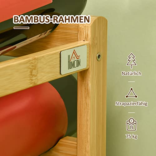 HOMCOM Weinregal Flaschenregal Weinhalter für 16 Flaschen Wasserfestes Standregal Getränkeregal aus Bambus Naturholz 43 x 23,5 x 38 cm - 6