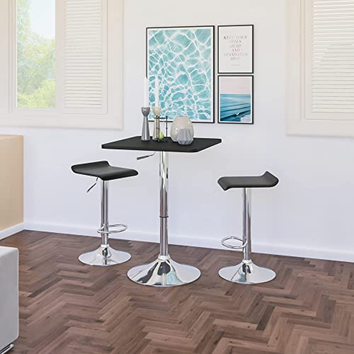 WOLTU Stehtisch Bartisch Bistrotisch, Partytisch, Design Tisch mit Trompetenfuß, drehbare Tischplatte aus robustem MDF, höhenverstellbar, Dekor, Schwarz BT03sz - 4