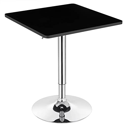 WOLTU Stehtisch Bartisch Bistrotisch, Partytisch, Design Tisch mit Trompetenfuß, drehbare Tischplatte aus robustem MDF, höhenverstellbar, Dekor, Schwarz BT03sz - 8