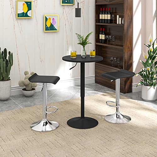 WOLTU Bartisch Stehtisch, höhenverstellbarer Tisch 69,5-91,5 cm, multifunktionaler Partytisch in Wohnzimmer Küche Balkon, Bistrotisch aus MDF Metall, Schwarz, BT35sz - 6