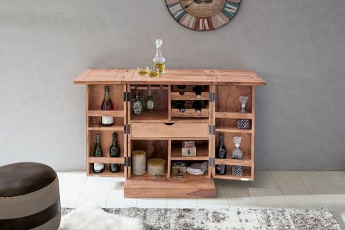 FineBuy Hausbar Massivholz Akazie - 5