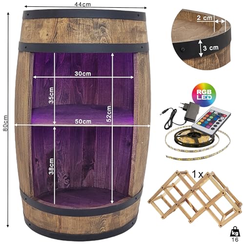 weeco Holzfass mit Weinhalter – Weinregal. Fassbar - 3