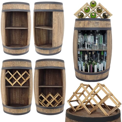 weeco Holzfass mit Weinhalter – Weinregal. Fassbar - 4