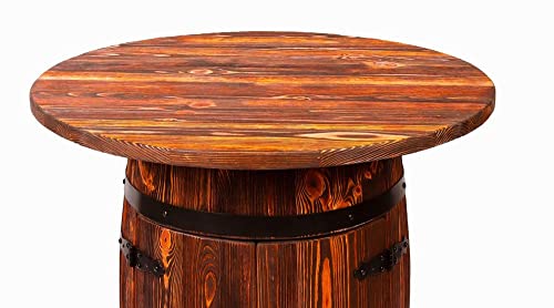 Holzfass - Wein Rack - Flasche Halter Tisch - Fassbartisch als Fassbar mit Zwei Türen & Zwischenboden - Hausbar handgemacht Vintage - Stil Weinfass Bar - 2