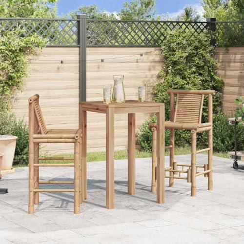 vidaXL 2X Barhocker Bambus Bambushocker Thekenhocker Barstuhl Bambusmöbel - 2