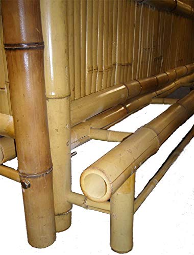 habeig 4tlg. Bar Rivas Bambus Theke Tresen Barhocker Outdoor Bambusbar Gartenbar Sitzgruppe - 6