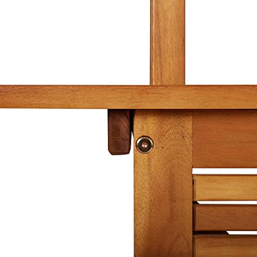 Festnight Outdoor-Bartisch mit Dach 122×106×217 cm Akazie Massivholz Tisch Holztisch - 5