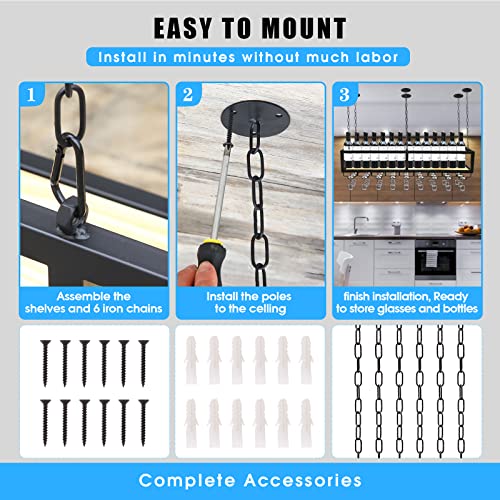 DSVONAUS Deckenregal Decken-Weinregal Höhenverstellbar - 6