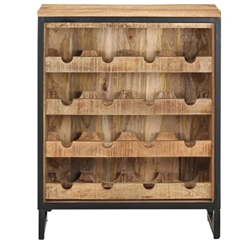vidaXL Raues Mangoholz Weinschrank für 16 Flaschen Weinregal - 3