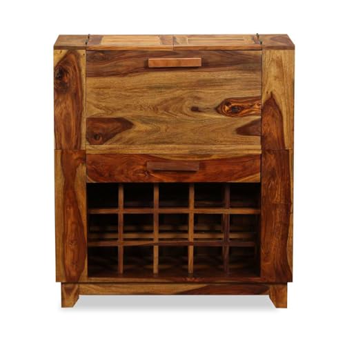 vidaXL Sheesham Holz Massiv Barschrank für 15 Flaschen Weinschrank Weinregal - 5