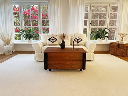 Uncle Joe´s Couchtisch XL dunkel Truhentisch Truhe im Vintage Shabby chic Style aus Massiv-Holz in braun mit Stauraum und Deckel Holzkiste Beistelltisch Landhaus Wohnzimmertisch Holztisch nussbaum - 4