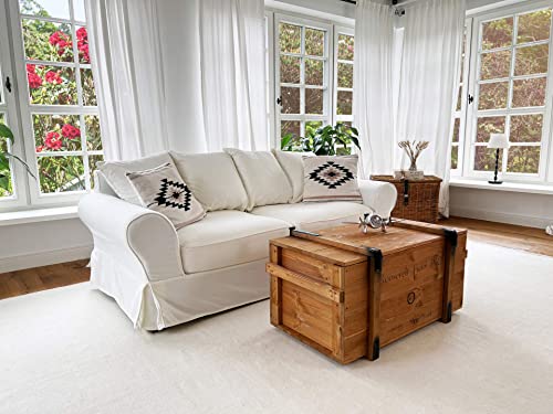 Uncle Joe´s Truhe Roosevelt Couchtisch Truhentisch im Vintage Shabby chic Style aus Massiv-Holz in braun mit Stauraum und Deckel Holzkiste Beistelltisch Landhaus Wohnzimmertisch Holztisch nussbaum - 6