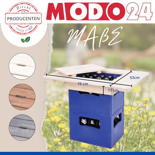 Modo24 Tischaufsatz Getränkekasten Bierkasten Holztisch Stehtisch Biertisch Farben 79×56 (Grau) - 4