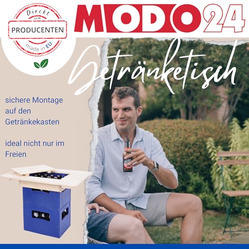 Modo24 Tischaufsatz Getränkekasten Bierkasten Holztisch Stehtisch Biertisch Farben 79×56 (Grau) - 5