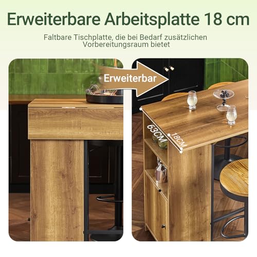 SoBuy FWT98-PF Bartisch Esstisch mit erweiterbarer Arbeitsfläche - 5