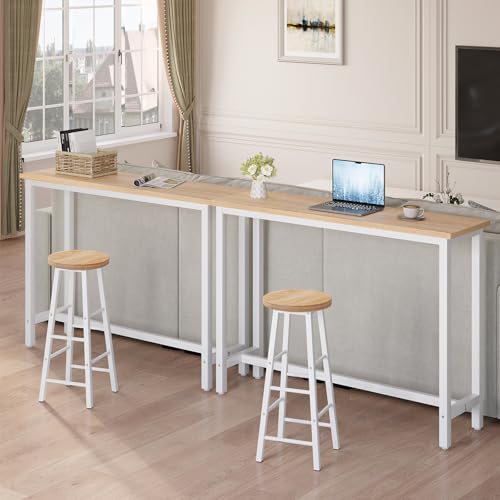 WOLTU BT30hei+BH130hei-2 1x Bartisch + 2X Barhocker Set Bistrotisch Stehtisch - 4