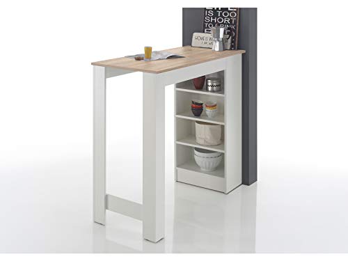 möbelando Bartisch Esstisch Tresentisch Küchentisch Bistrotisch Tisch Rosalyn I Sonoma-Eiche/Weiß - 2