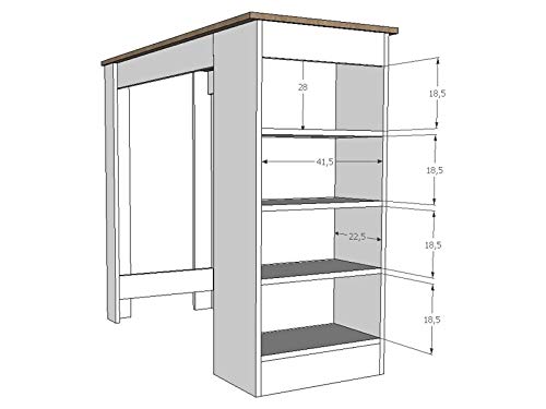 möbelando Bartisch Esstisch Tresentisch Küchentisch Bistrotisch Tisch Rosalyn I Sonoma-Eiche/Weiß - 4