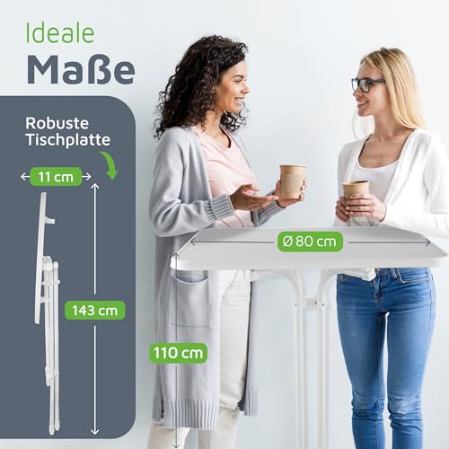 BeFair Stehtisch Klappbar Rechteckig Weiß Ela - 3