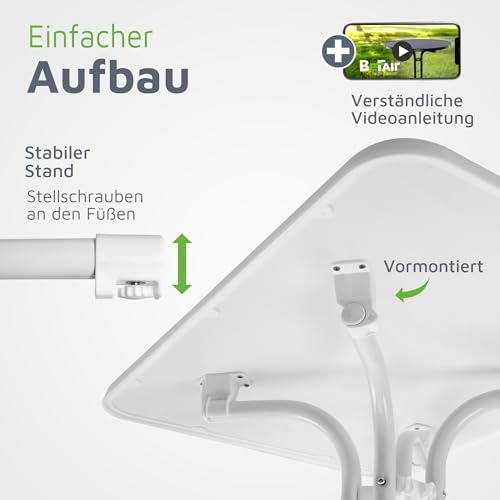 BeFair Stehtisch Klappbar Rechteckig Weiß Ela - 7