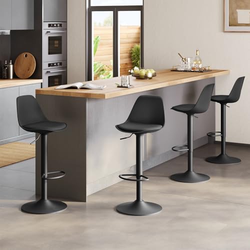 EUGAD 0651BY-1 Barhocker 1x Tresenhocker mit Rückenlehne 360° Drehbar - 6