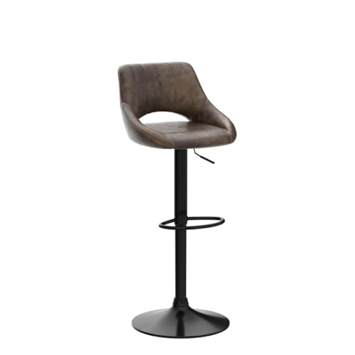 Zouron Braun Barhocker 2er Set, Vintage PU Leder Höhenverstellbar Barstühle, 360° Drehbar - 4