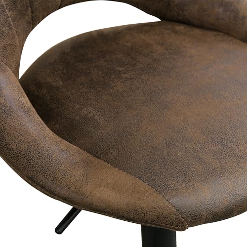 Zouron Braun Barhocker 2er Set, Vintage PU Leder Höhenverstellbar Barstühle, 360° Drehbar - 9