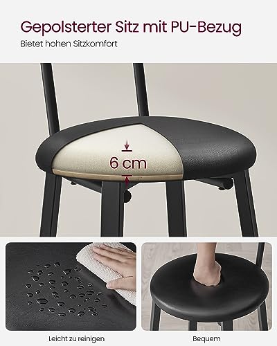 VASAGLE Barhocker, 2er Set, Barstühle mit Fußstütze vintagebraun-schwarz - 5