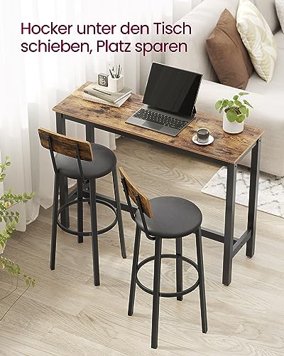 VASAGLE Barhocker, 2er Set, Barstühle mit Fußstütze vintagebraun-schwarz - 10
