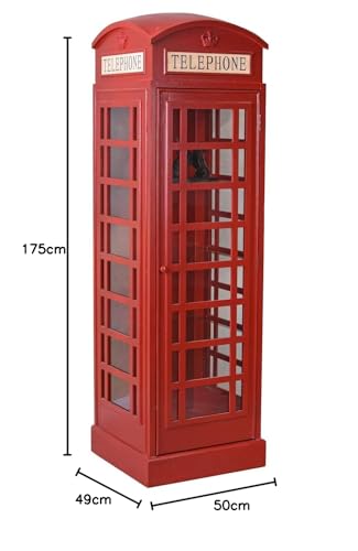 GROSSE VITRINE ENGLISCHE TELEFONZELLE ROT SCHRANK BARSCHRANK PALAZZO EXCLUSIV - 6