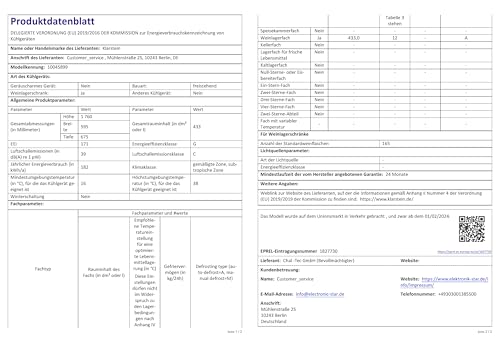 Klarstein Einbau-Weinkühlschrank, 1 Zonen Getränkekühlschrank für 165 Flaschen - 7