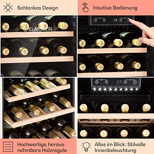 Klarstein Weinkühlschrank, Getränkekühlschrank Schmal, Kühlschrank mit Glastür, Getränkekühlschränke Freistehend, Weinkühlschrank Klein, Weinkühlschränke 1 Zone, UV-Schutz, 4-22 °C, 19 Flaschen - 5