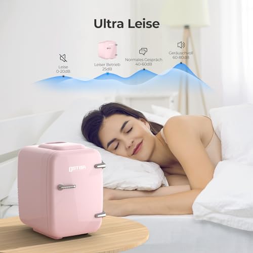 Tiastar Mini Tragbarer Kühlschrank 4 Liter für 6 Dosen Getränke in Rosa - 4