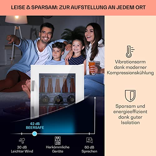 Klarstein Mini Kühlschrank mit Glastür, Mini-Kühlschrank für Zimmer, Getränkekühlschrank Klein mit Verstellbaren Ablagen, Kleiner Kühlschrank 33 Liter, Indoor/Outdoor Kühlschrank Leise - 3