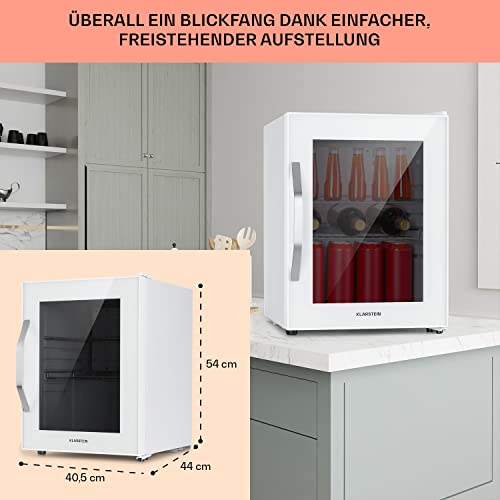 Klarstein Mini Kühlschrank mit Glastür, Mini-Kühlschrank für Zimmer, Getränkekühlschrank Klein mit Verstellbaren Ablagen, Kleiner Kühlschrank 33 Liter, Indoor/Outdoor Kühlschrank Leise - 6