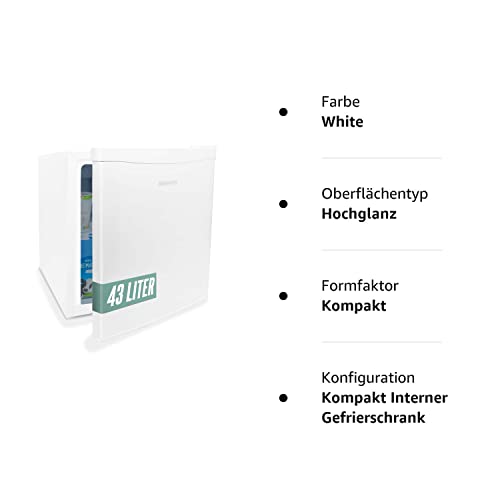 HEINRICHS Getränkekühlschrank 43L klein kompakt leise: 41db mit Gefrierfach Mini-Bar; Tisch-Kühlschrank; Mini Kühlschrank mit Gefrierfach; perfekt geeignet für Büro Camping Garten Outdoor (White) - 10