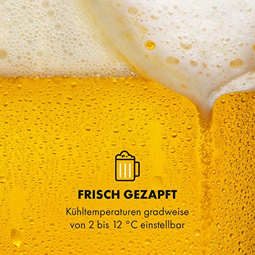 Klarstein Beerkules Bierzapfanlage Bierkühler - für alle 5 l Fässer mit und ohne Zapfsystem, Druckmittel: CO2, inkl. 3 Patronen, Kompressionskühlung: Kühltemperaturen von 2-12 °C, silber-schwarz - 4