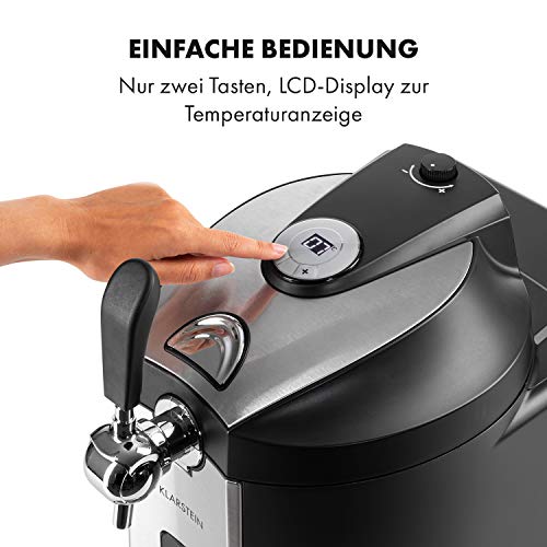 Klarstein Beerkules Bierzapfanlage Bierkühler - für alle 5 l Fässer mit und ohne Zapfsystem, Druckmittel: CO2, inkl. 3 Patronen, Kompressionskühlung: Kühltemperaturen von 2-12 °C, silber-schwarz - 7