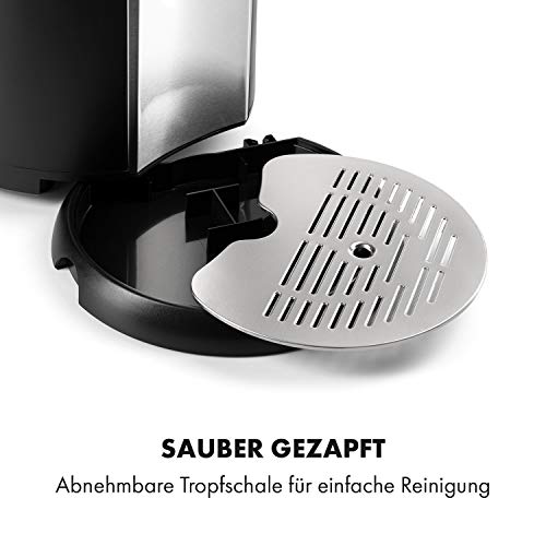 Klarstein Beerkules Bierzapfanlage Bierkühler - für alle 5 l Fässer mit und ohne Zapfsystem, Druckmittel: CO2, inkl. 3 Patronen, Kompressionskühlung: Kühltemperaturen von 2-12 °C, silber-schwarz - 8