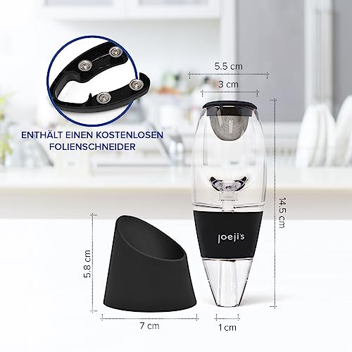 Weinbelüfter - Belüftungsdekanter für Weinliebhaber - Stilvoller Wein-Luftsprudler mit Tropfständer - sofortiger Weinfilter zum Entfernen von bitterkeit und oxygenieren Wein - 2