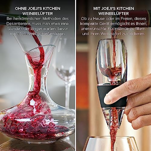 Weinbelüfter - Belüftungsdekanter für Weinliebhaber - Stilvoller Wein-Luftsprudler mit Tropfständer - sofortiger Weinfilter zum Entfernen von bitterkeit und oxygenieren Wein - 4